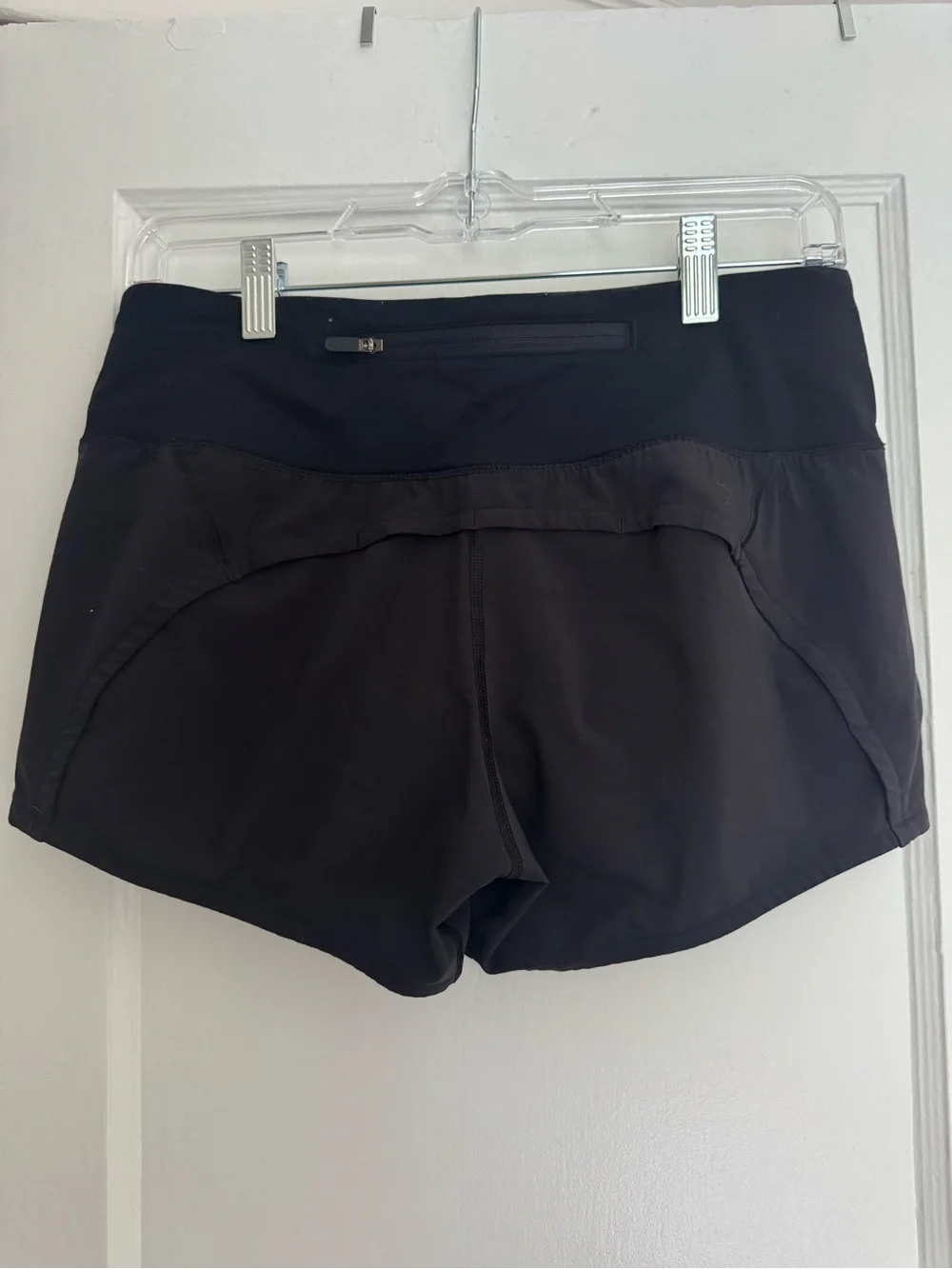 lululemon athletica Black Women's Running Shorts with Rear Zip Pocket